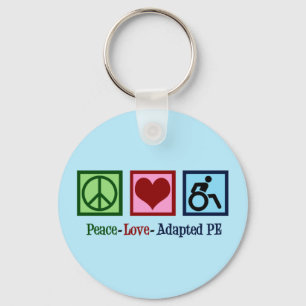 Peace Love Adapted PE Teacher Schlüsselanhänger