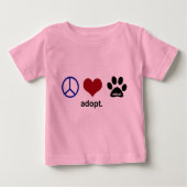 Peace, Love, Adopt Baby T-shirt (Vorderseite)