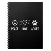 Peace Love Adopt Notizblock (Vorderseite)