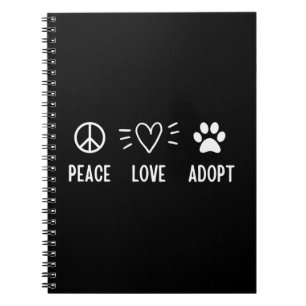 Peace Love Adopt Notizblock
