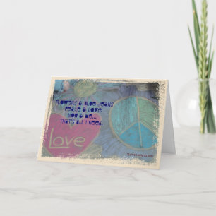 Peace & Love - All I Need - Personalize/Customize Feiertagskarte