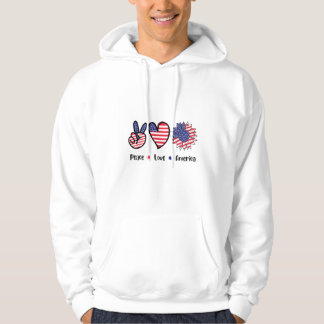 Peace Love America Herren Hoodie