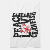 Peace Love and Crawfish Cajun  Geschirrtuch (Vertikal)