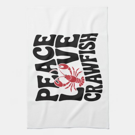 Peace Love and Crawfish Cajun  Geschirrtuch (Vertikal)