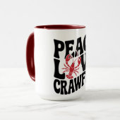 Peace Love and Crawfish Cajun  Tasse (Vorderseite Links)