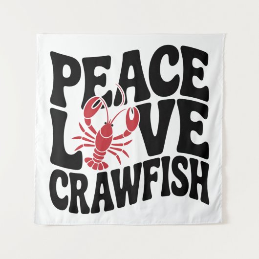 Peace Love and Crawfish Cajun  Wandteppich (Vorderseite)