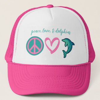 Peace, Love, and Dolphins Hat Truckerkappe