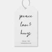 Peace Love and Hugs Geschenkanhänger (Vorderseite)