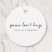 Peace Love and Hugs Geschenkanhänger (Vorderseite)