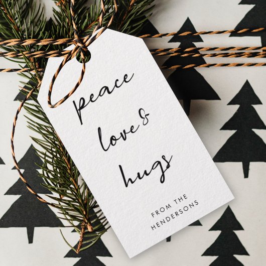 Peace Love and Hugs Geschenkanhänger