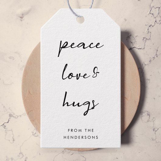 Peace Love and Hugs Geschenkanhänger