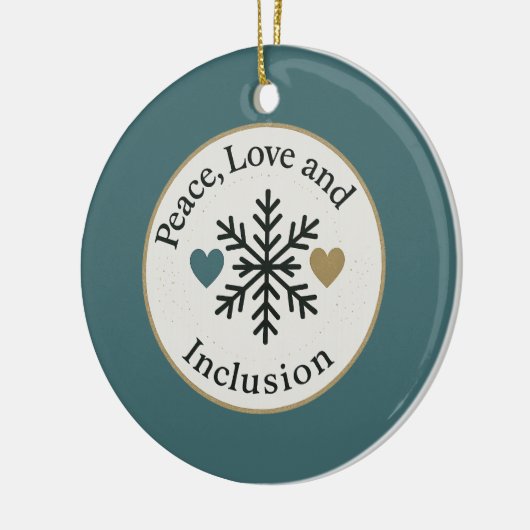 Peace, Love and Inclusion | Personalized Holiday Keramik Ornament (Links)