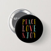 Peace Love And Joy Whimsical Holiday Toddler Button (Vorne & Hinten)