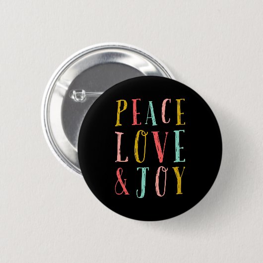 Peace Love And Joy Whimsical Holiday Toddler Button (Vorne & Hinten)