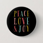 Peace Love And Joy Whimsical Holiday Toddler Button (Vorderseite)