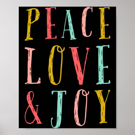 Peace Love And Joy Whimsical Holiday Toddler Poster (Vorne)