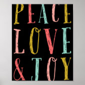 Peace Love And Joy Whimsical Holiday Toddler  Poster (Vorne)