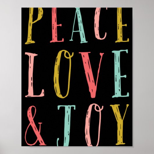 Peace Love And Joy Whimsical Holiday Toddler  Poster (Vorne)