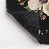 Peace Love and Joy Winter Bouquet Black Holiday Mousepad (Ecke)