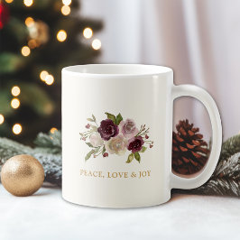 Peace Love and Joy Winter Bouquet Holiday Kaffeetasse