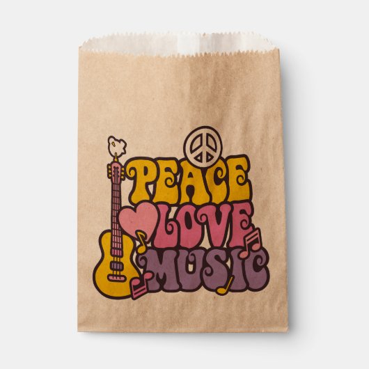 Peace, Love, And Music Favor Bag Geschenktütchen (Vorderseite)
