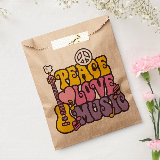 Peace, Love, And Music Favor Bag Geschenktütchen (Versiegelt)