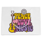 Peace, Love, And Music Gift Bags Große Geschenktüte (Vorderseite)