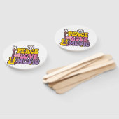 Peace, Love, And Music Hand Fans Fächer (Non-assembled)