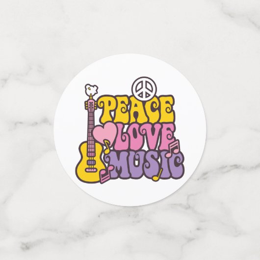 Peace, Love, And Music Table Confetti Konfetti (Klein Vorderseite)