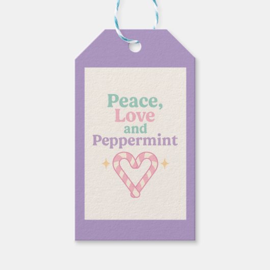 Peace, Love and Peppermint Geschenkanhänger (Vorderseite)