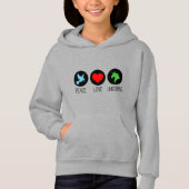 Peace love and unicorns hoodie (Vorderseite)