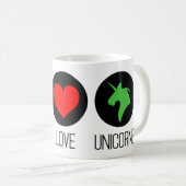 Peace love and unicorns kaffeetasse (VorderseiteRechts)