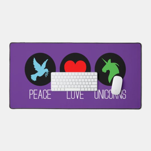 Peace love and unicorns schreibtischunterlage (Tastatur & Maus)