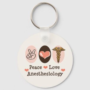 Peace Love Anesthesiology Key Chain Schlüsselanhänger
