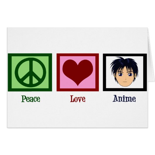 Peace Love Anime Karte (Vorderseite (Horizontal))