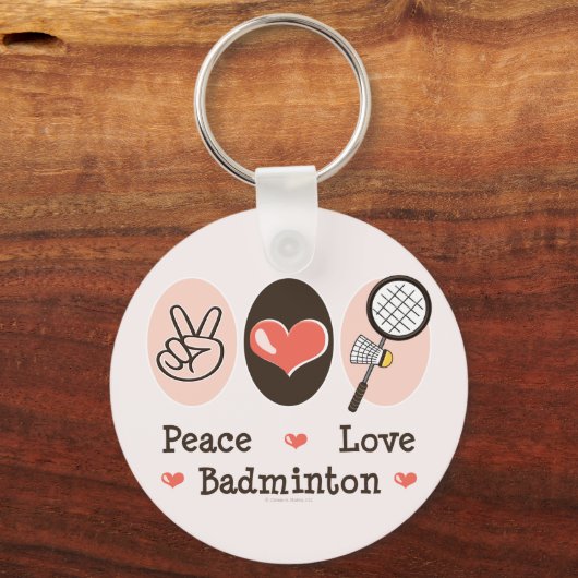 Peace Love Badminton Keychain Schlüsselanhänger (Vorderseite)