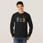 Peace Love Bagpipe Bagpiper T-Shirt (Vorne ganz)