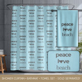 Peace Love Beach Blue Coastal Life Bathroom Decor Badematte