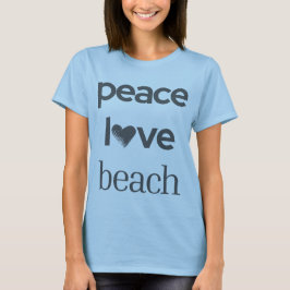 Peace Love Beach Grafikdruck - Küstenozeanleben T-Shirt