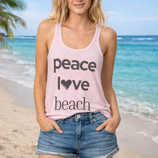 Peace Love Beach Graphic - Coastal Life Scoop Neck Tank Top