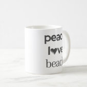 Peace Love Beach Graphic | Coastal Nautical Life Kaffeetasse (VorderseiteRechts)