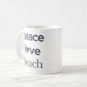 Peace Love Beach Graphic | Coastal Nautical Life Kaffeetasse (Vorderseite Links)
