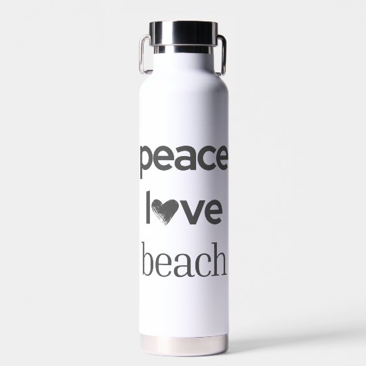 Peace Love Beach Lover | Premium Modern Statement  Trinkflasche (Vorne)