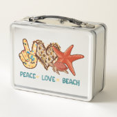 Peace, Love, Beach | Summer Vibes | Vintage Metall Brotdose (Rückseite)