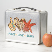 Peace, Love, Beach | Summer Vibes | Vintage Metall Brotdose (Beispiel)