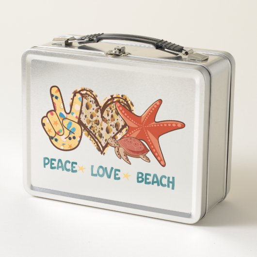 Peace, Love, Beach | Summer Vibes | Vintage Metall Brotdose (Vorderseite)