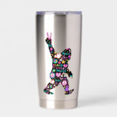 Peace Love Bigfoot Hippie Funny Bigfoot Lover Thermobecher (Vorderseite)