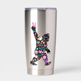 Peace Love Bigfoot Hippie Funny Bigfoot Lover      Thermobecher