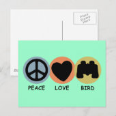 Peace Love Bird Postkarte (Vorne/Hinten)