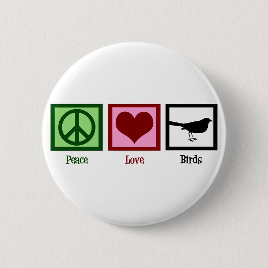 Peace Love Birds Button (Vorderseite)
